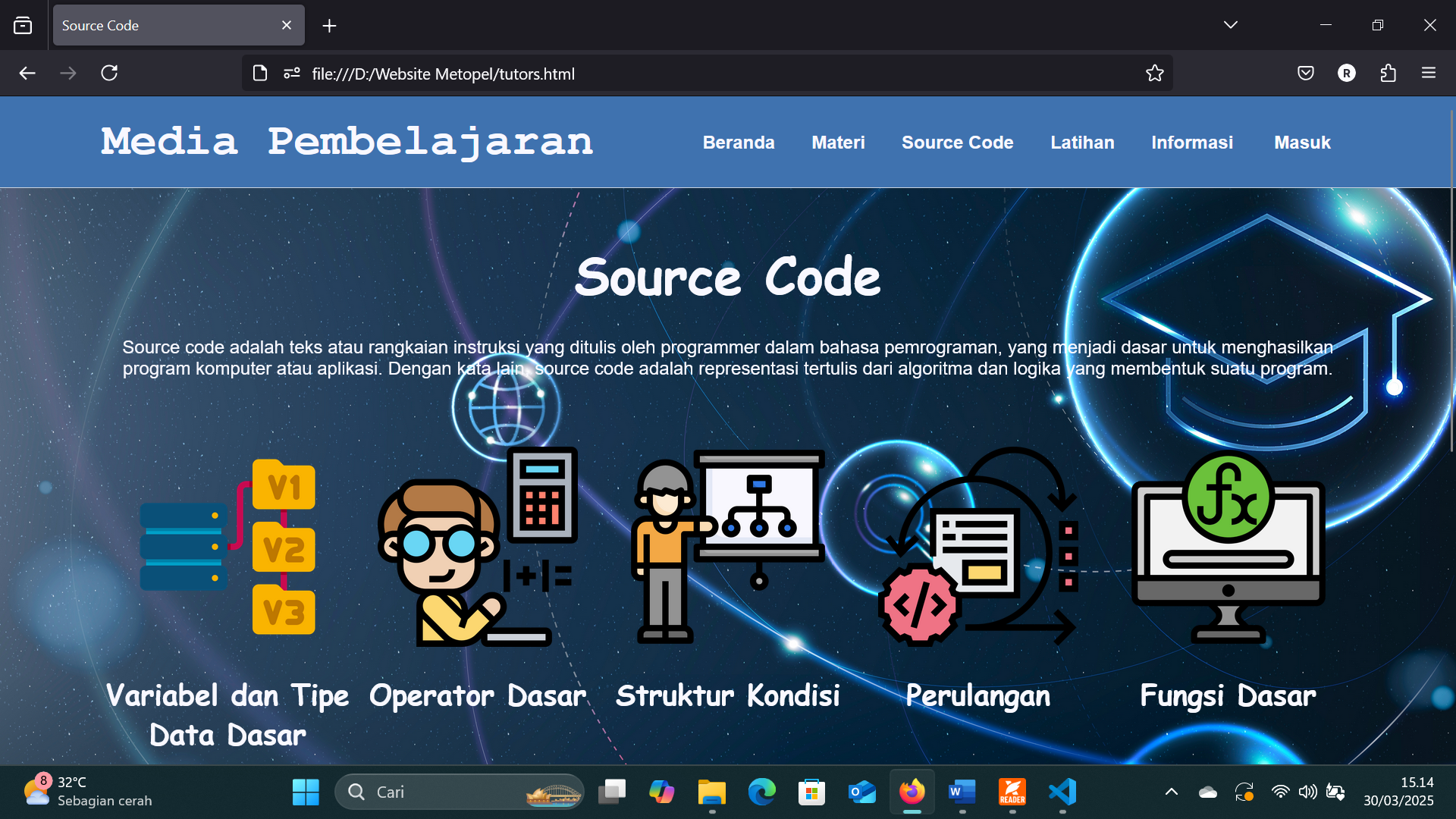 Gambar Proyek Pengembangan Media Pembelajaran Berbasis Website Untuk Meningkatkan Kemampuan Logika Siswa Dalam Pemrograman Dasar